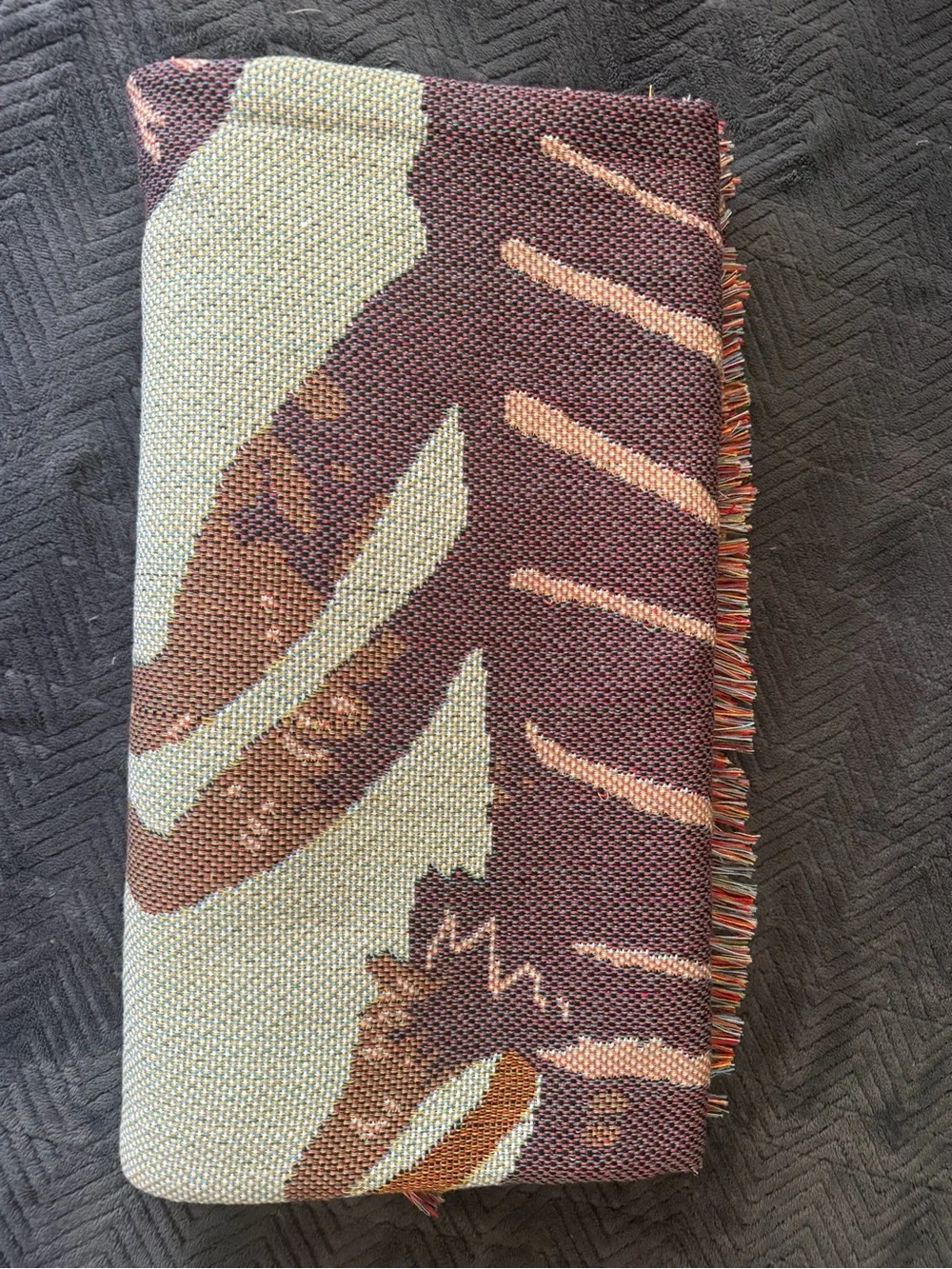 Safari Tiger & Leopard Woven Throw Blanket Fringe Tapestry 50” x 60”